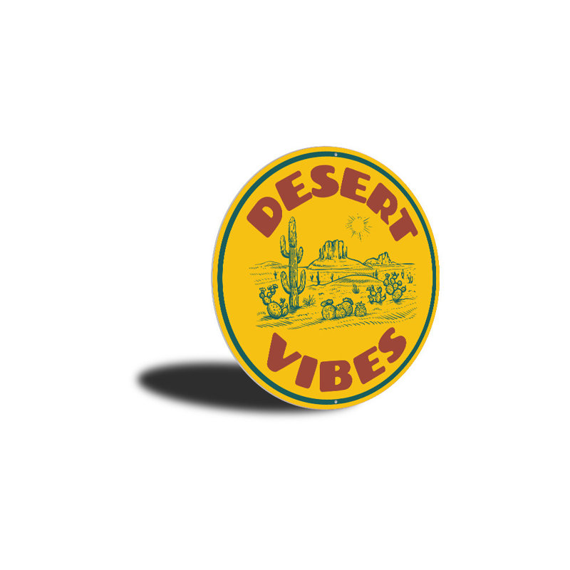Plaque en aluminium Desert Vibes, H 18 po x l 18 po x P 0,06 po