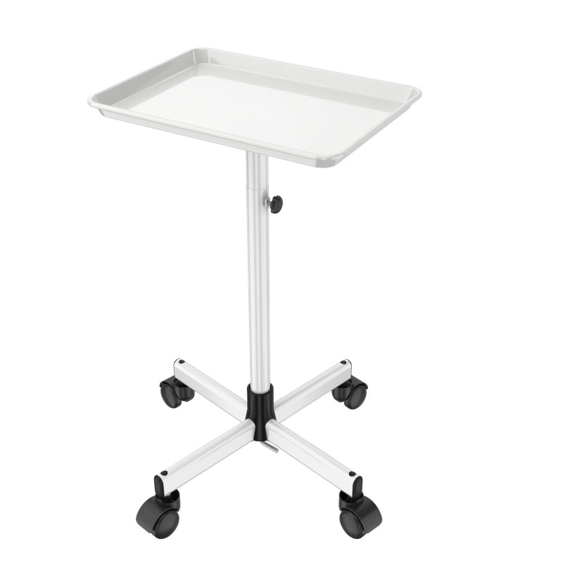 Utility Cart with Wheels Adjustable Height Storage Cart with Tray Rolling craft cart, White