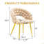 Ensemble de 2 chaises de salle à manger en velours avec chaînes et boules plaquées or-806624102-806624097