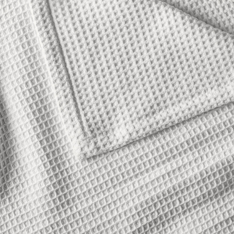 Couverture en coton gaufré uni, Très grand / Très grand californien, Blanc
