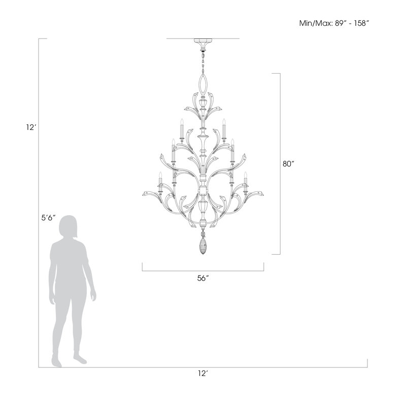 Lustre rond biseauté 56 po, Feuille d'or