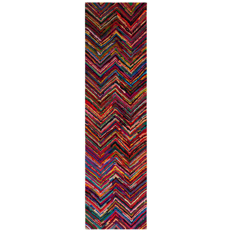 Anaheim Hand Tufted Wool Pile Chevron Rug, Runner 2'3" x 9'
