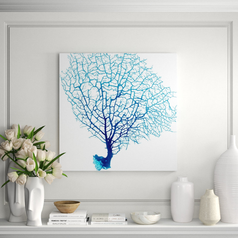 Blue Seafan Coral III Print by Sofia Fox, 36" H x 36" W, Outdoor