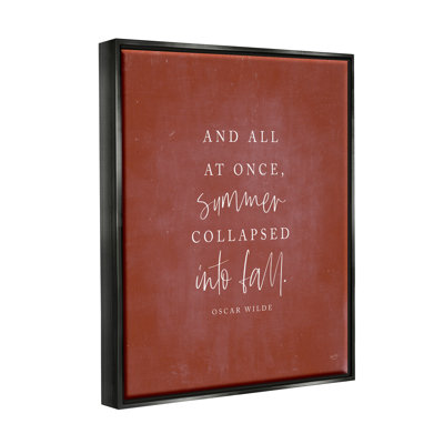  Oscar Wilde, citation d'automne encadrée sur bois par Lux + Me Designs, impression