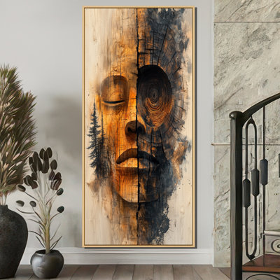 Keliah Totem, tour inuite dans un paysage de forêt I - Art mural amérindien