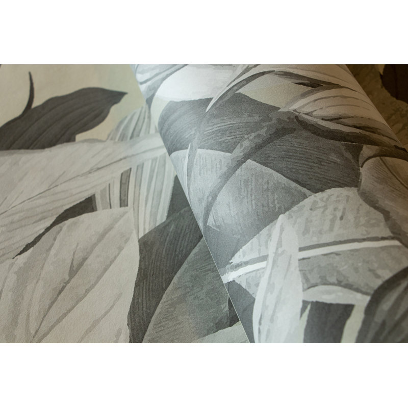 Tropical Collection 4 Panel Wall Mural 8.8' L x 110.2" W in A Tropical Forest Design, Almond