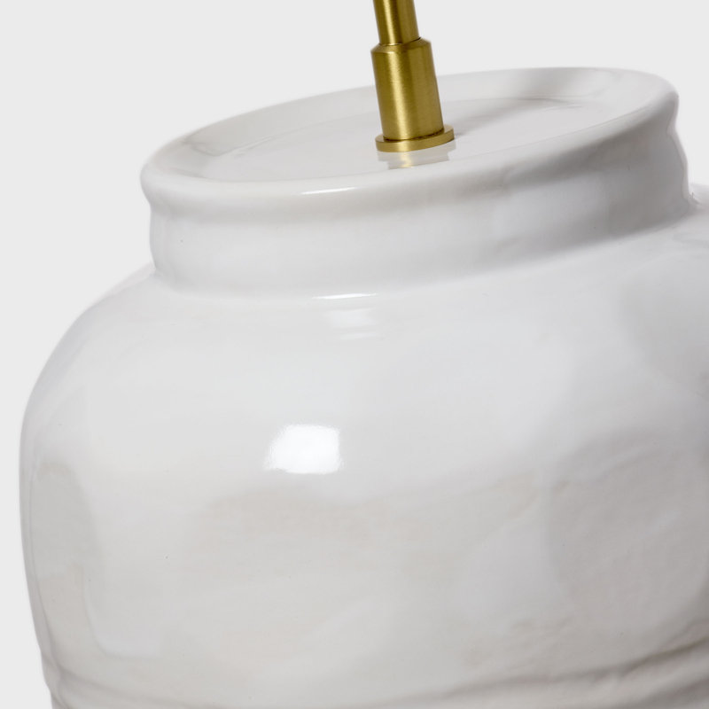 Thomas O'Brien Selena 1 Light Bedroom Home Office Living Room Lamp With Linen Shade, White