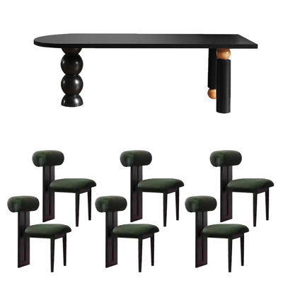 Creative solid wood ash dining table set