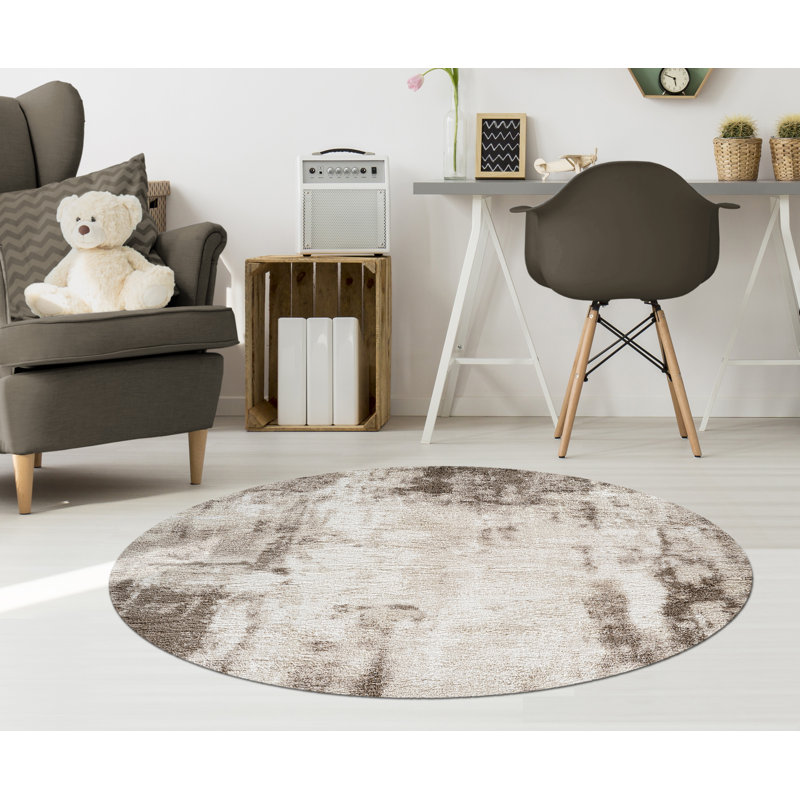 Armantine Shag Area Rug, Round 5'