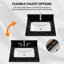 Comptoir de meuble-lavabo en pierre reconstituée 24 po x 22 po avec comptoir intégré en faux marbre et comptoir de 4 po pour salle de bain en marbre noir