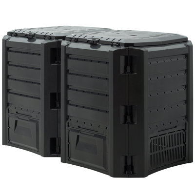 Brigitte Plastic Stationary Composter with Latching Lid