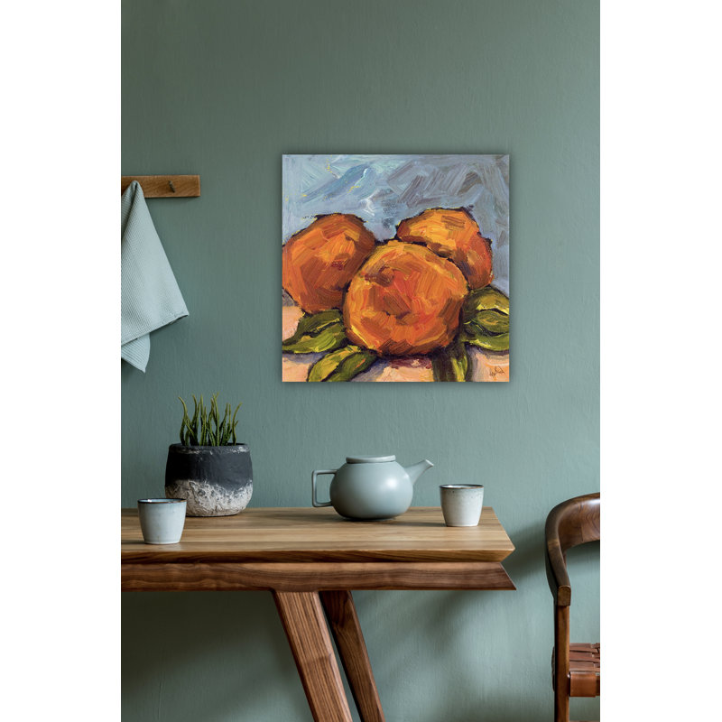 Peaches By John Beard - Framed Gallery Wrapped Canvas Print, 26" H x 26" W x 2" D, Black Floater Framed