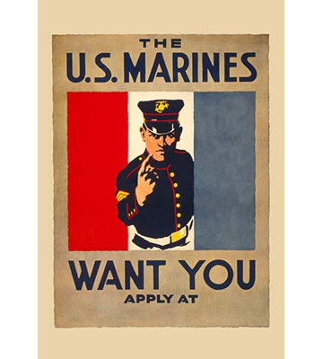 « the u.s. marines désir you », affiche rétro