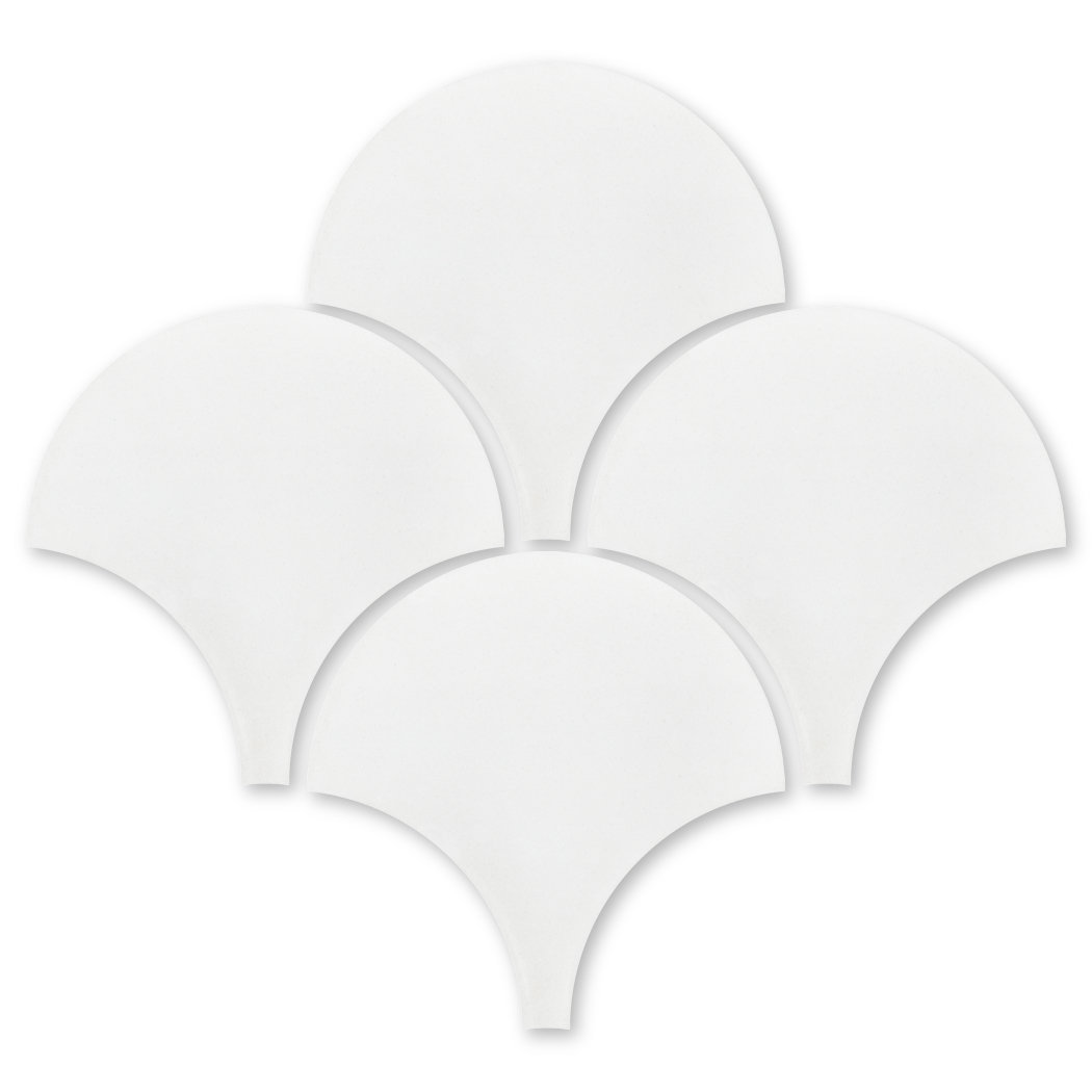 Solid 8" x 8" Cement Wall and Floor Tile, White