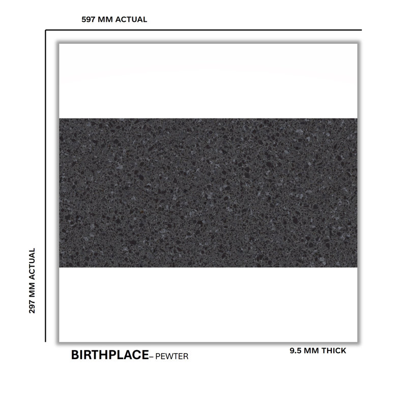Birthplace 12" x 24" Porcelain Terrazzo Look Wall & Floor Tile, Pewter