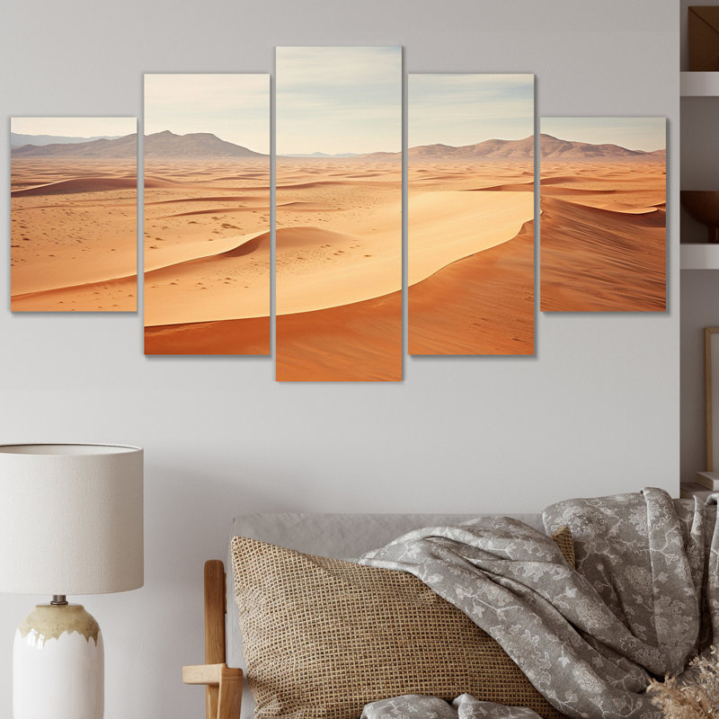 «Scenic Landscape Desert Infinite Horizon III», impression d'art sur toile - 5 panneaux