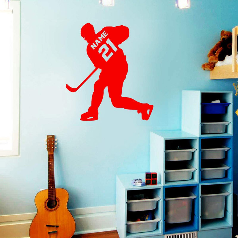 Sports Non-Wall Damaging Wall Decals, 25" H x 23" W, Red, Yes