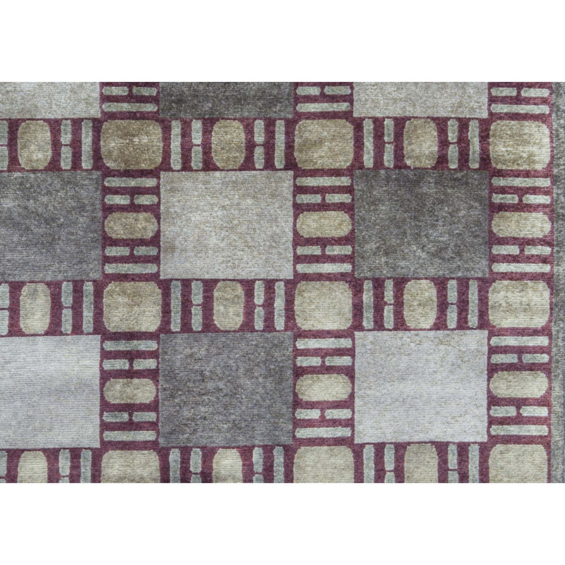 Tapis gris de haute qualité noué à la main