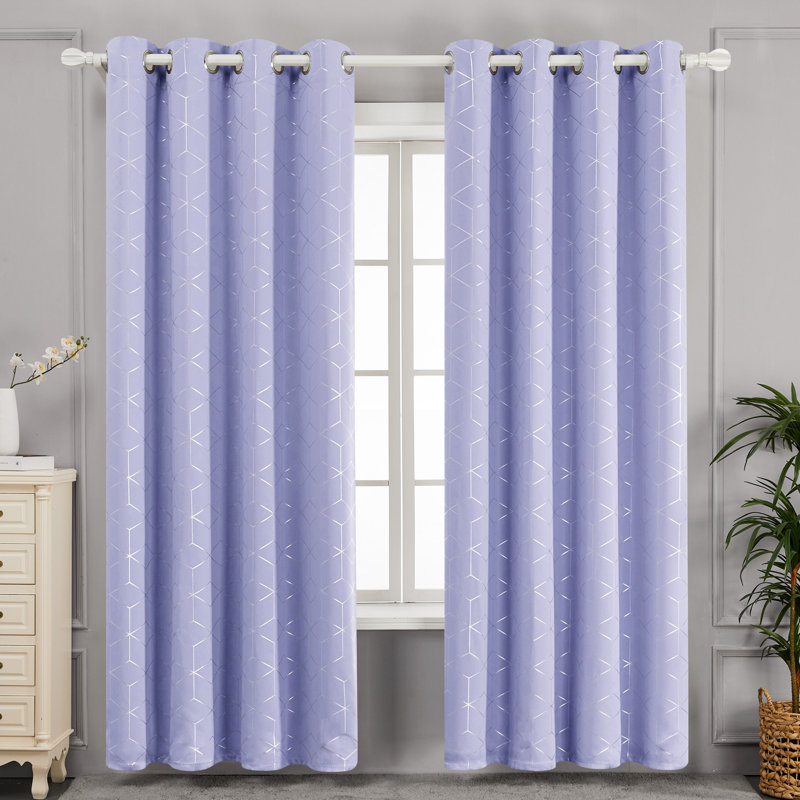 Bost Room Darkening Thermal Curtains, Light Pruple, Width 168 x Drop 183 cm