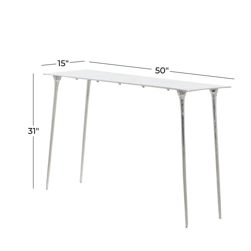 Console en aluminium et métal argenté