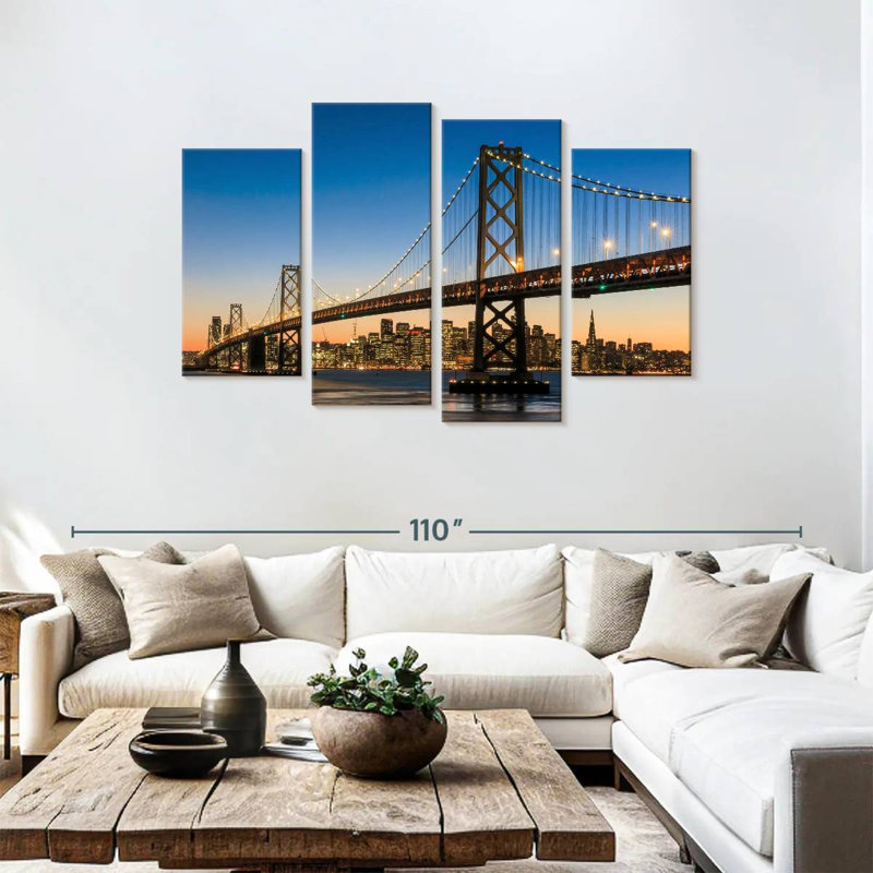 Lilie sf Bay Bridge Blue Hour, H 48 po x l 75 po