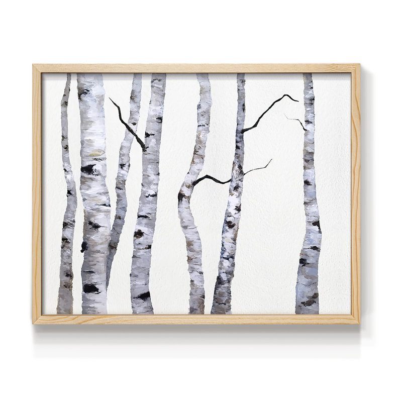 Birch Trees I -Framed Print - Restickable, 8" H x 10" W, Natural