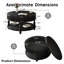 Table basse ronde moderne avec rangement rabattable et tablette ouverte, design Mid-Century noir pour les salons campagnards ou industriels-1093378440