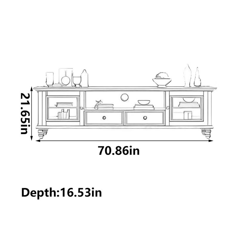 American style all solid wood TV cabinet