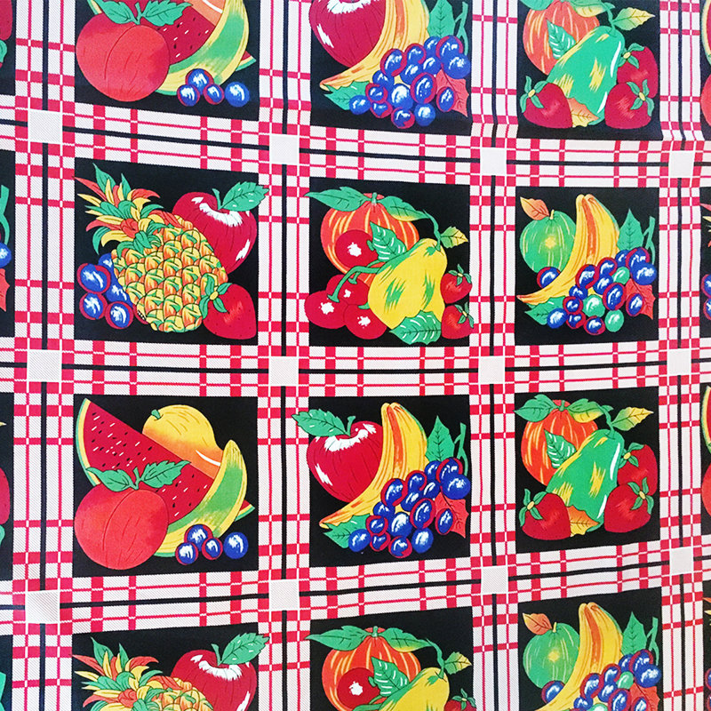 Fruit Bundle Print Tablecloths, 144" x 58", Black