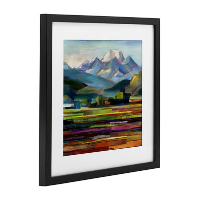 Nature's Layers Mountain Scene Framed Print Under Glass, design by Borcherding