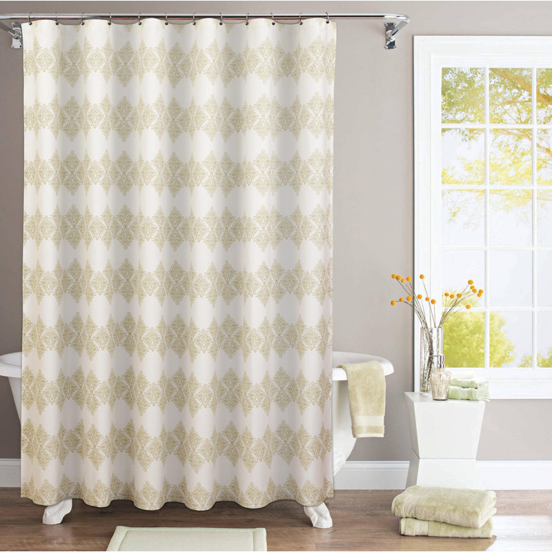 Dalyssa Cotton Damask Shower Curtain