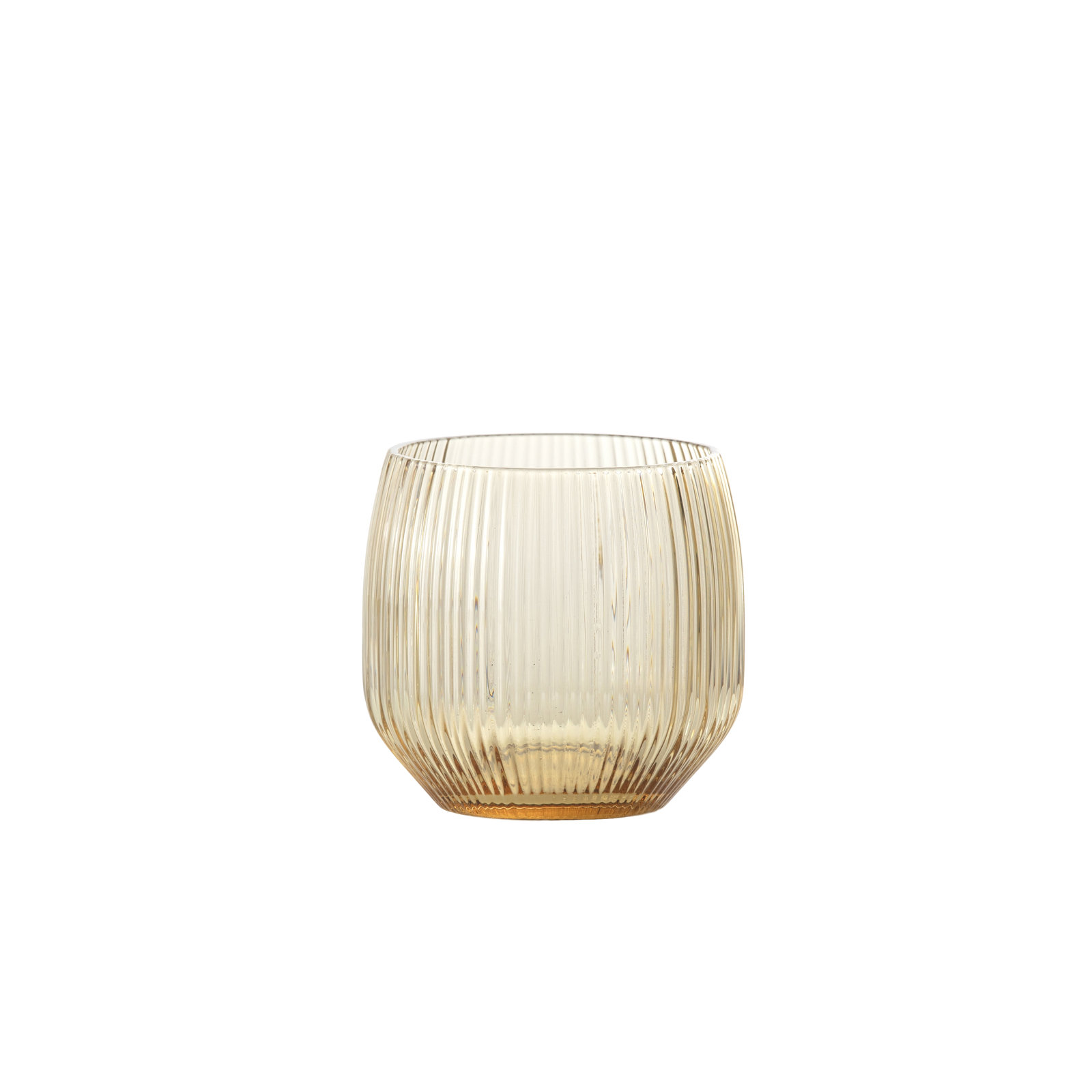 Fortessa Estiva Glass, 17.5 Ounce Tall Tumbler (Set of 4), Textured Clear, 13 fl oz, Textured Ginger Gold