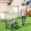 Chariot de jardin avec côtés amovibles à convertir en plateau, vert