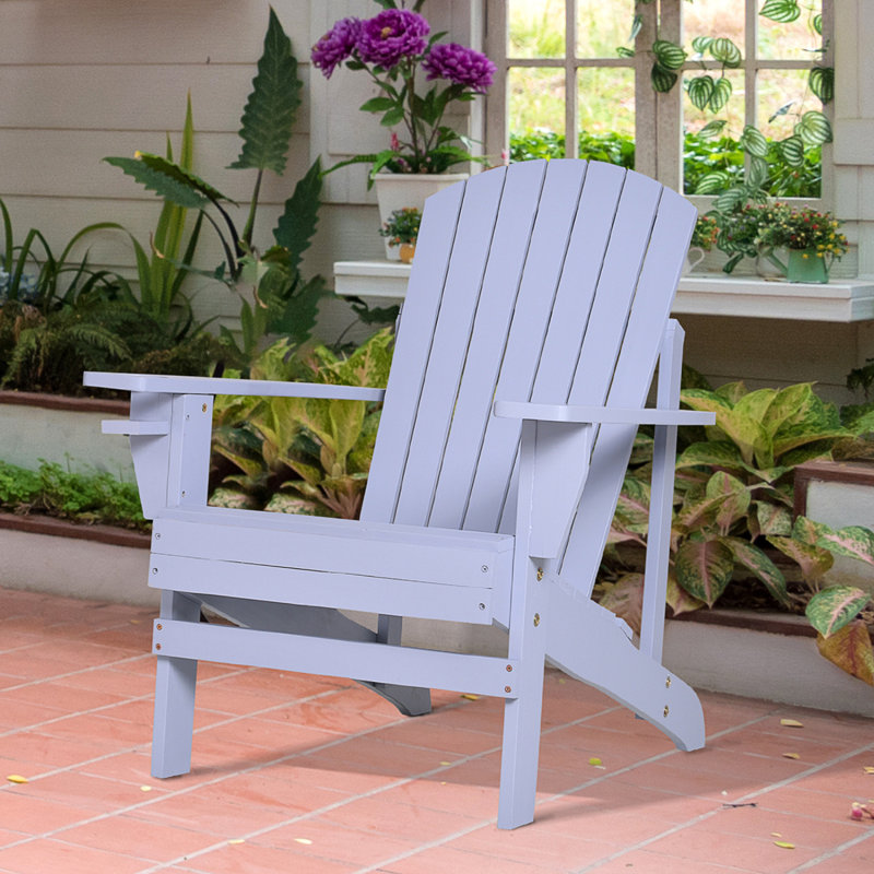 Chaise Adirondack en bois Abilene, Gris