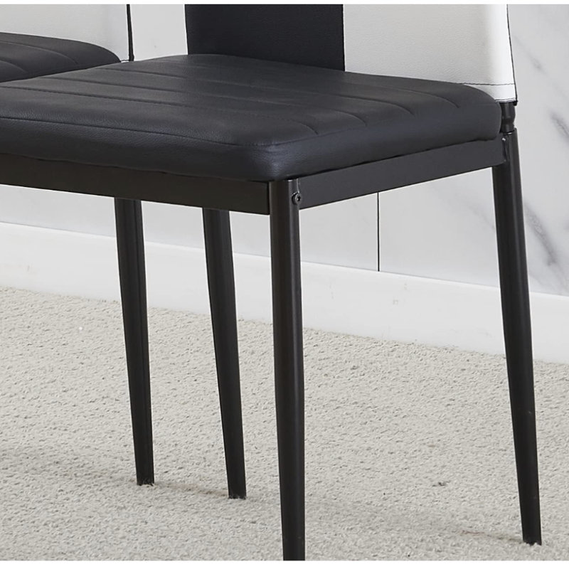Dining Set, Black & White Leather Chairs#6