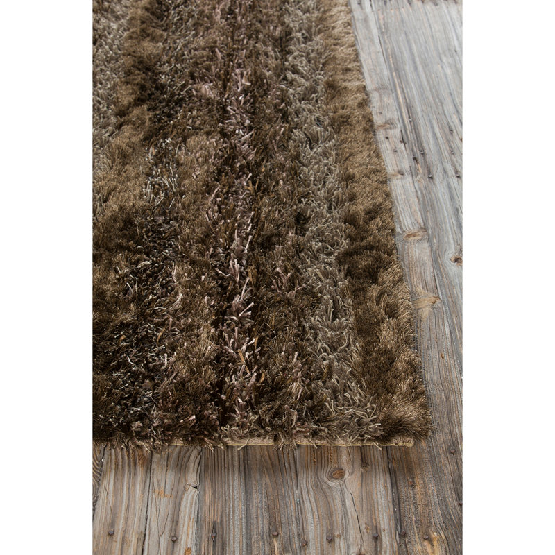 Hand Loomed Modern Area Rug in Brown/Tan/Taupe, Rectangle 7'9" x 10'6"