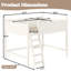 Lit mezzanine double peu encombrant, rangement moderne en bois aggloméré beige pour chambre d'enfant
