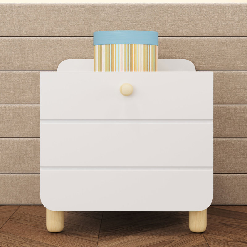 Sonu 33cm W Solid Wood Bedside Table, White