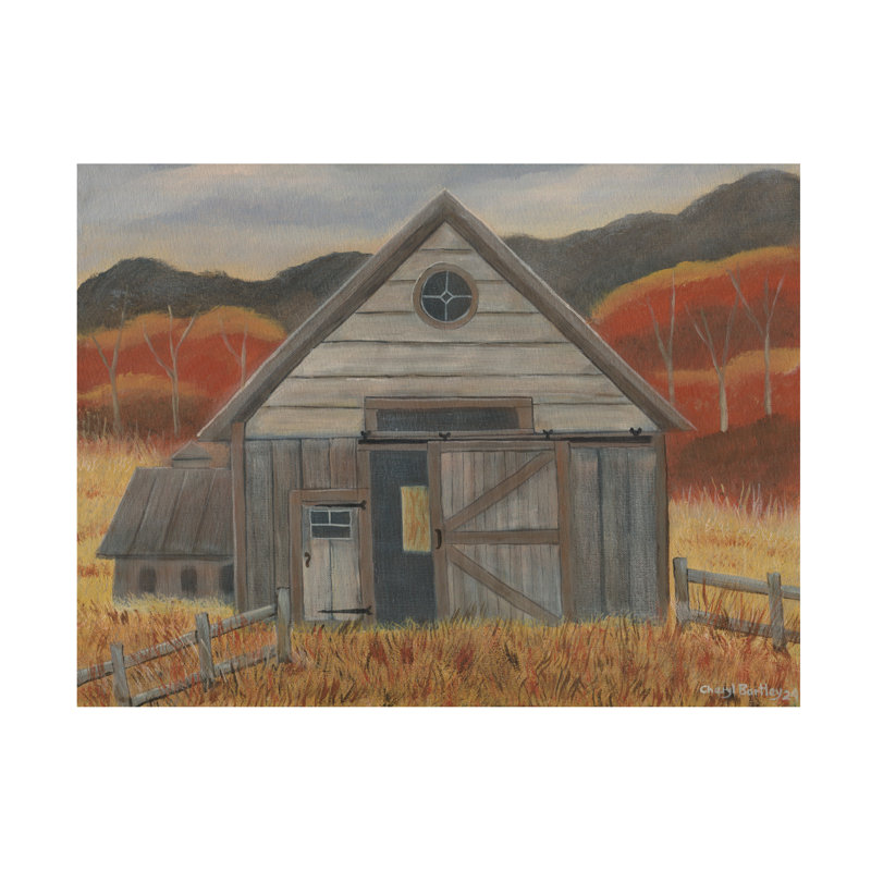 Art sur toile Cheryl Bartley Barn 4, H 14 po x l 19 po