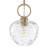 9" Modern Brushed Brass Mini Pendant Light with Hand-Blown Textured Glass Globe Shade, Adjustable Height 19.5"-97.5" for Kitchen Island Bedroom Dining Room