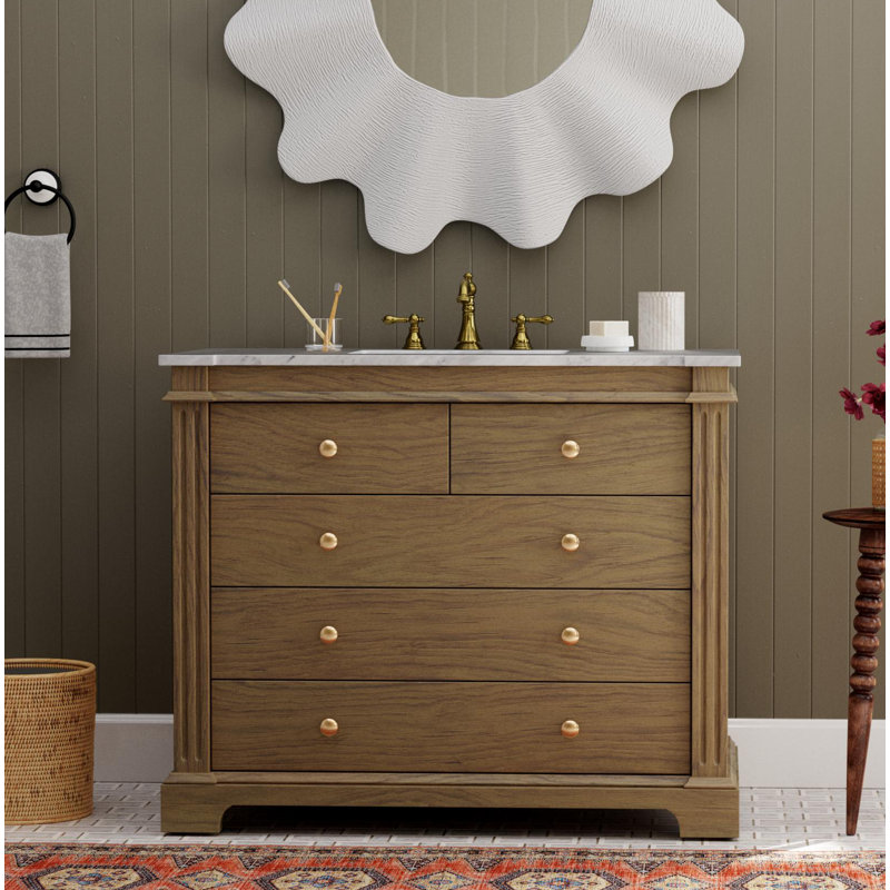 Garza 42" Single Bathroom Vanity Set, Light Brown