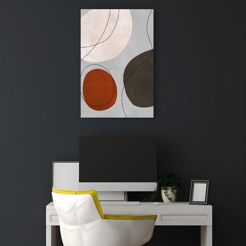 «Organic Abstract Shapes Abstract», reproduction d'art murale contemporaine, H 18 po x l 12 po