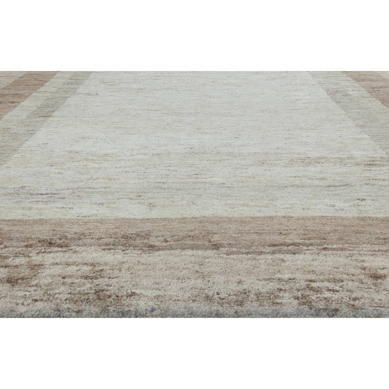 Tapis moderne beige, taupe, brun et chanvre 10 pi x 14 pi Modern