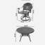 7-Piece All-Weather Cast Aluminum Dining Set, Include 6 Swivel Chairs and 48.03" Round Table With Black Frame (same sku:W1710S00314 )