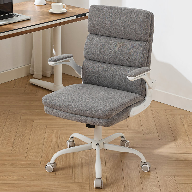 Mid Back Computer Task Desk Chair, Light Gray