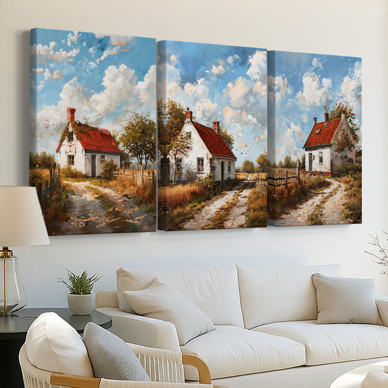 LANDSCAPES Series CIV - Toile tendue avec châssis sur mesure - 3 pièces, H 12 po x l 24 po