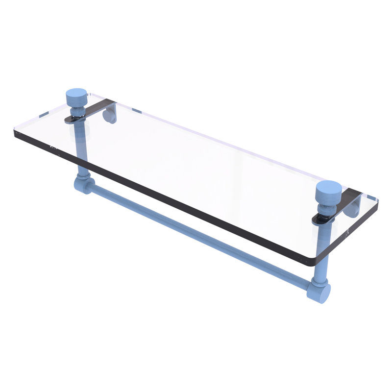 Tablette flottante avec porte-serviettes Foxtrot, H 5 po x l 16 po x P 5 po, Bleu troll plat