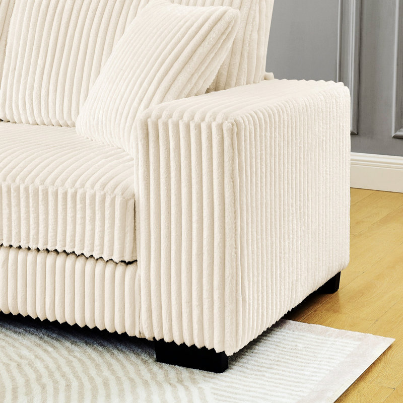 Canapé modulaire rembourré, canapé modulaire en L, Beige