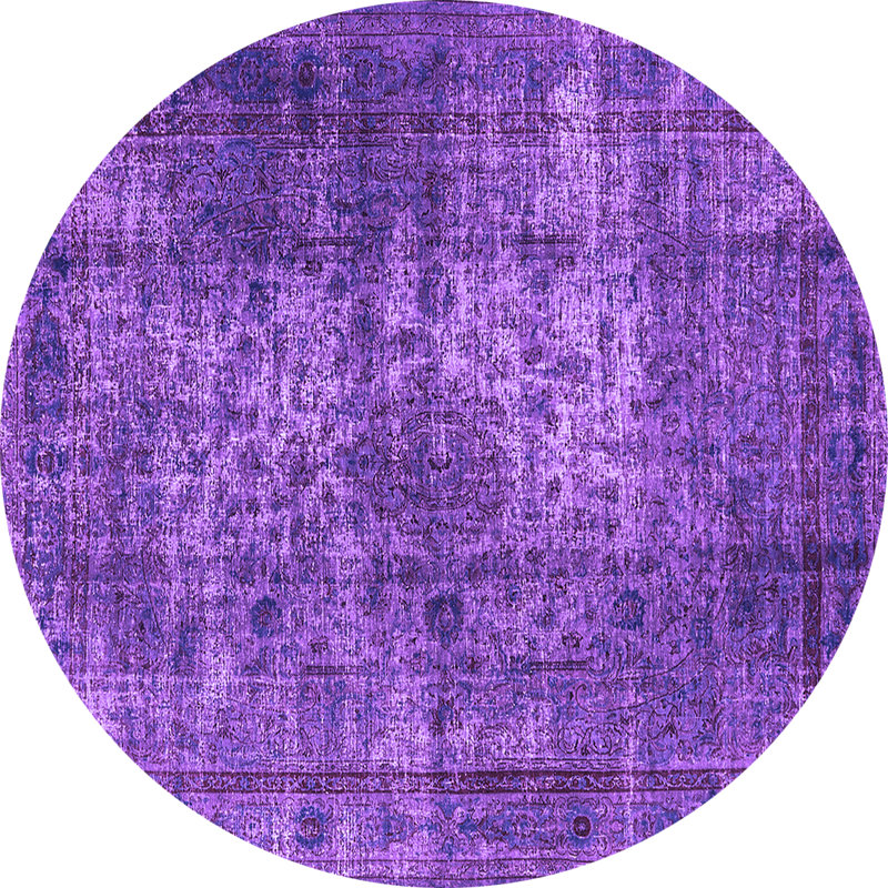Tapis mauve Mid-Century Modern 1925, Rond 5 pi