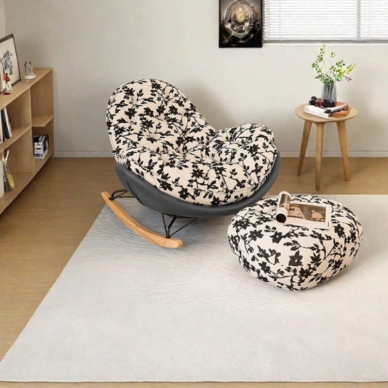 Chaise berçante ergonomique en chenille, Noir/gris